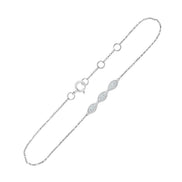 Bracelet 9 Diamants 0,10ct Or Blanc