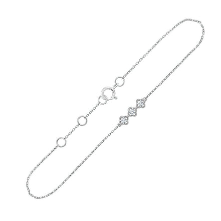 Bracelet 3 Diamants 0,06ct — Modèle A Or Blanc