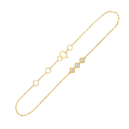 Bracelet 3 Diamants 0,06ct — Modèle A Or Jaune