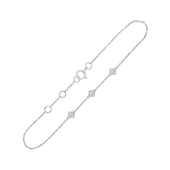 Bracelet 3 Diamants 0,06ct — Modèle B Or Blanc