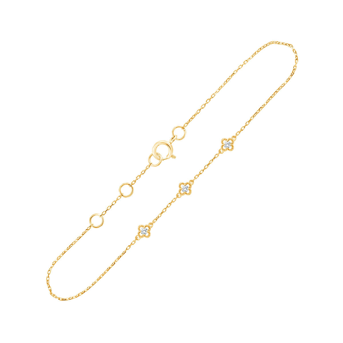 Bracelet 3 Diamants 0,06ct — Modèle B Or Jaune