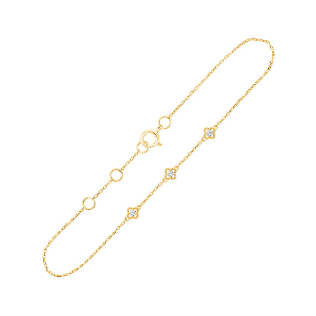 Bracelet 3 Diamants 0,06ct — Modèle B Or Jaune
