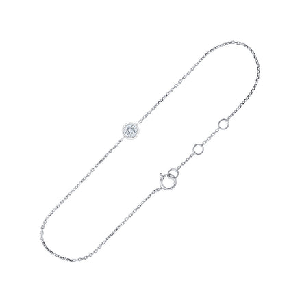 Bracelet 1 Diamant 0,10ct Or Blanc