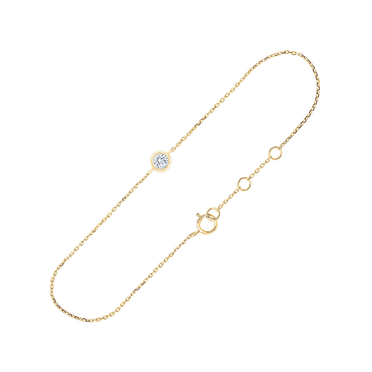 Bracelet 1 Diamant 0,10ct Or Jaune