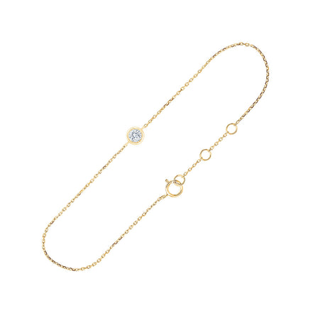 Bracelet 1 Diamant 0,10ct Or Jaune
