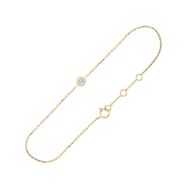 Bracelet 1 Diamant 0,10ct Or Jaune