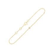 Bracelet 1 Diamant 0,02ct Or Jaune