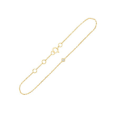 Bracelet 1 Diamant 0,02ct Or Jaune
