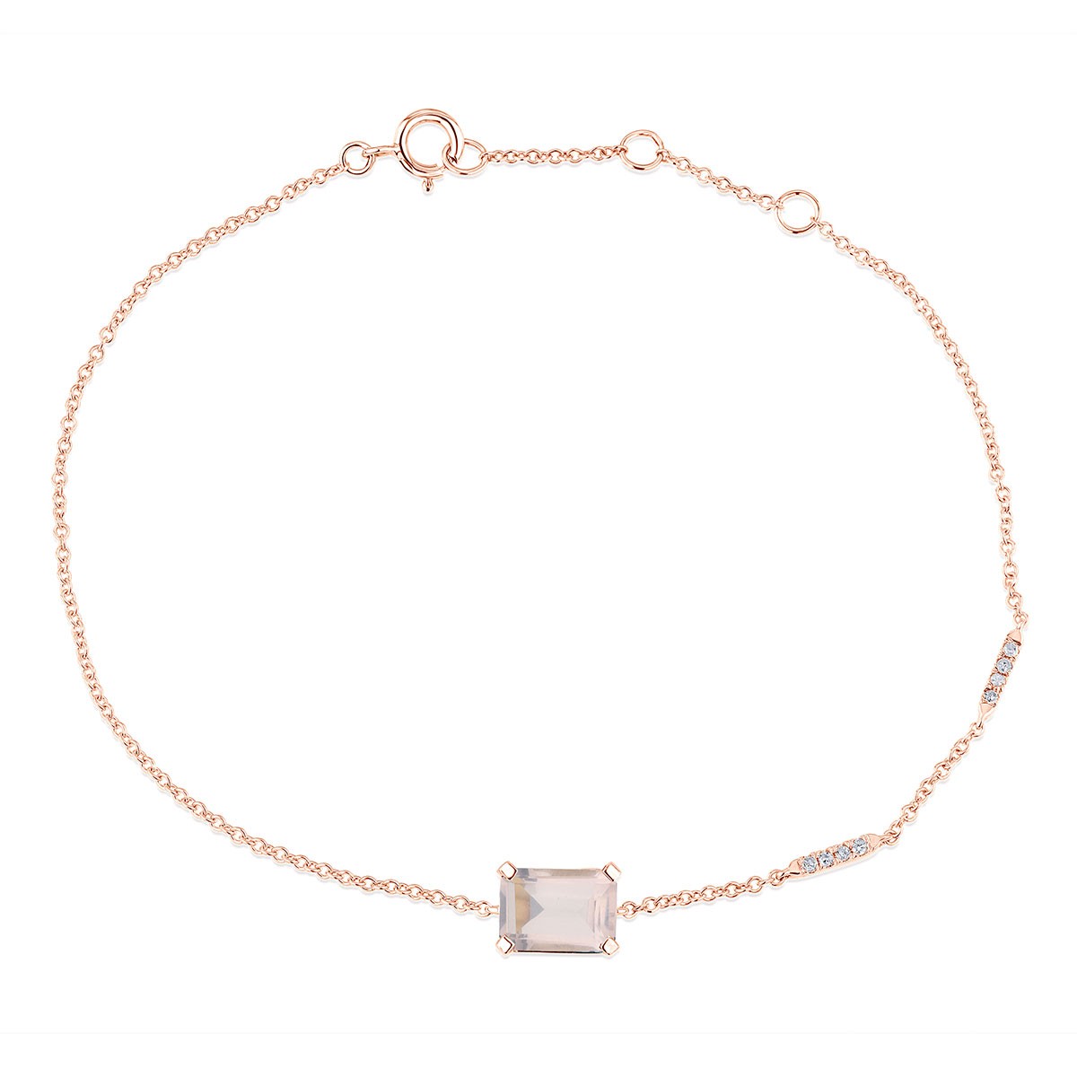 Lou Taille Émeraude Quartz Rose 1,10ct V