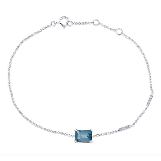 Lou Emerald Cut Topaz & Diamonds 1.10ct XVII