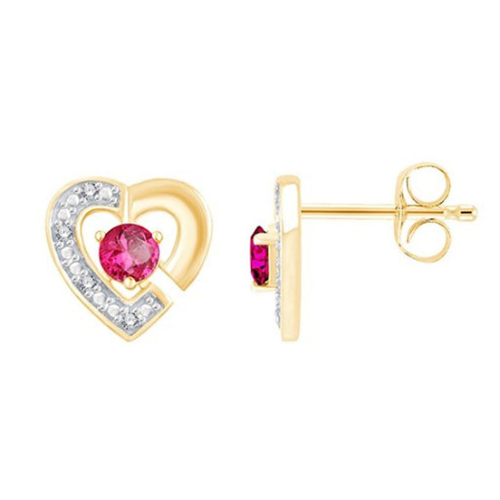 Cœur Rubis & Diamants 0,02ct
