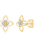 Boucles d'Oreilles Puces 5 Diamants 0,08ct Or Jaune