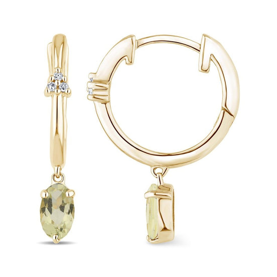 BOUCLES D'OREILLES LOU N°2 QUARTZ CITRON