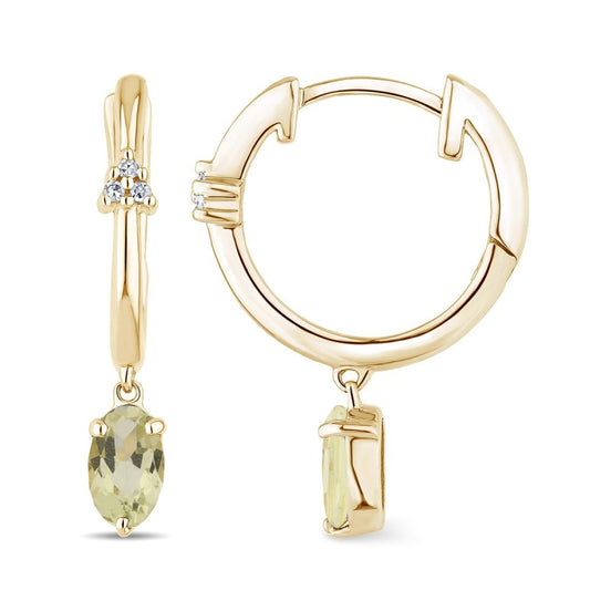 BOUCLES D'OREILLES LOU N°2 QUARTZ CITRON