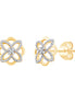 Boucles d'Oreilles 17 Diamants 0,055ct Or Jaune Rhodié