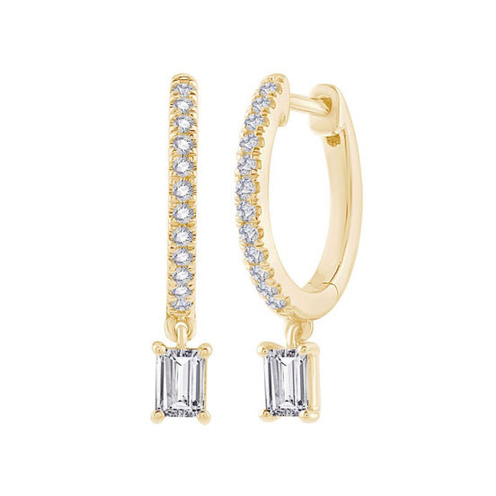 Créoles Taille Émeraude Diamant 0,36ct