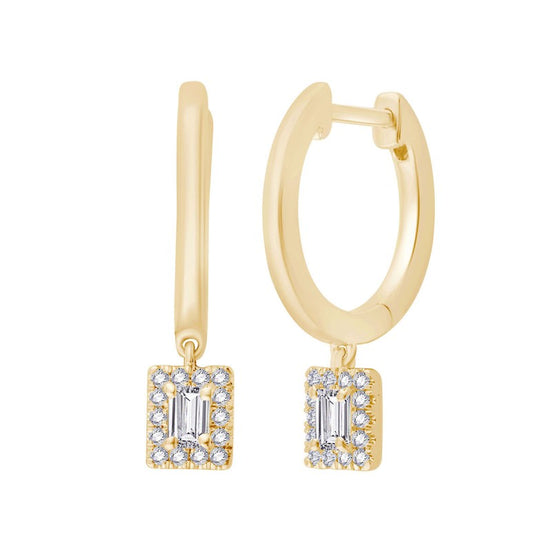 Créoles Taille Émeraude Diamant 0,25ct