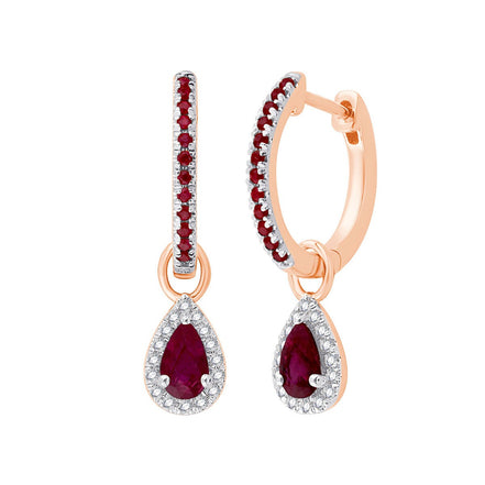 Créoles Poire Rubis & Diamants 0,90ct