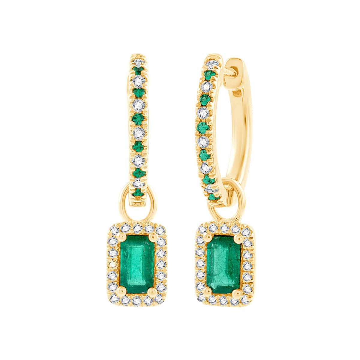 Créoles Émeraude & Diamants 0,80ct