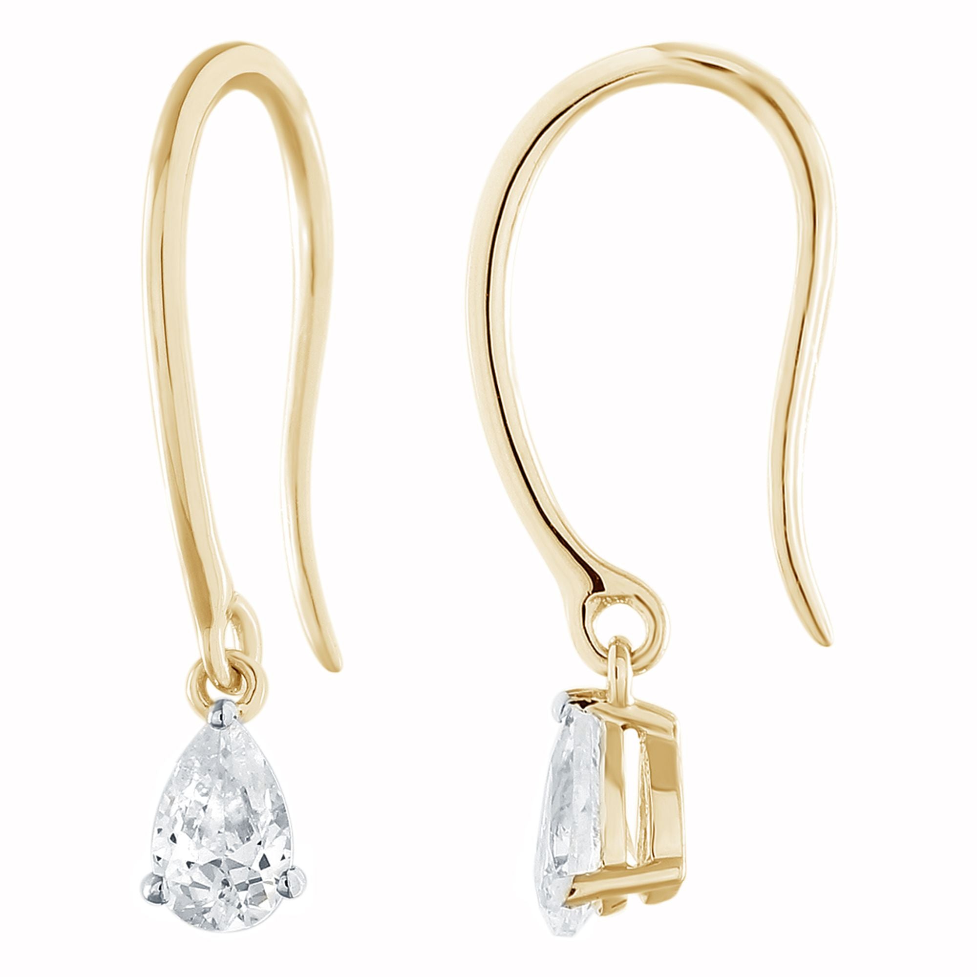 Dormeuses Poire Serti Griffe Diamant 0,40ct