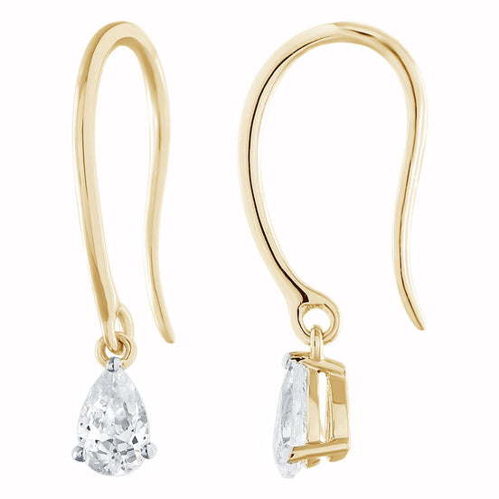 Dormeuses Poire Serti Griffe Diamant 0,40ct