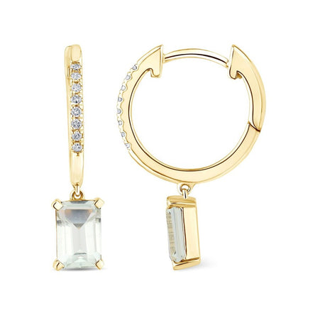 BOUCLES D'OREILLES LOU N°1 AMÉTHYSTE VERTE