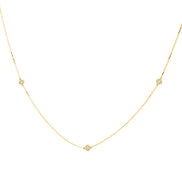 Collier 3 Diamants Espacés 0,50ct Or Jaune