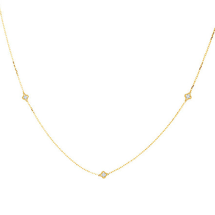 Collier 3 Diamants Espacés 0,50ct Or Jaune