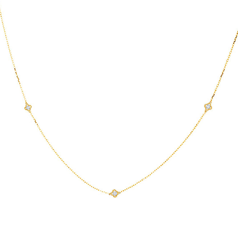 Collier 3 Diamants Espacés 0,50ct Or Jaune