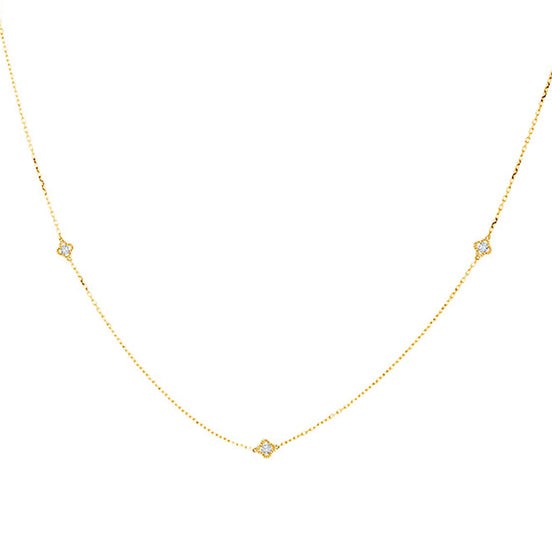 Collier 3 Diamants Espacés 0,50ct Or Jaune
