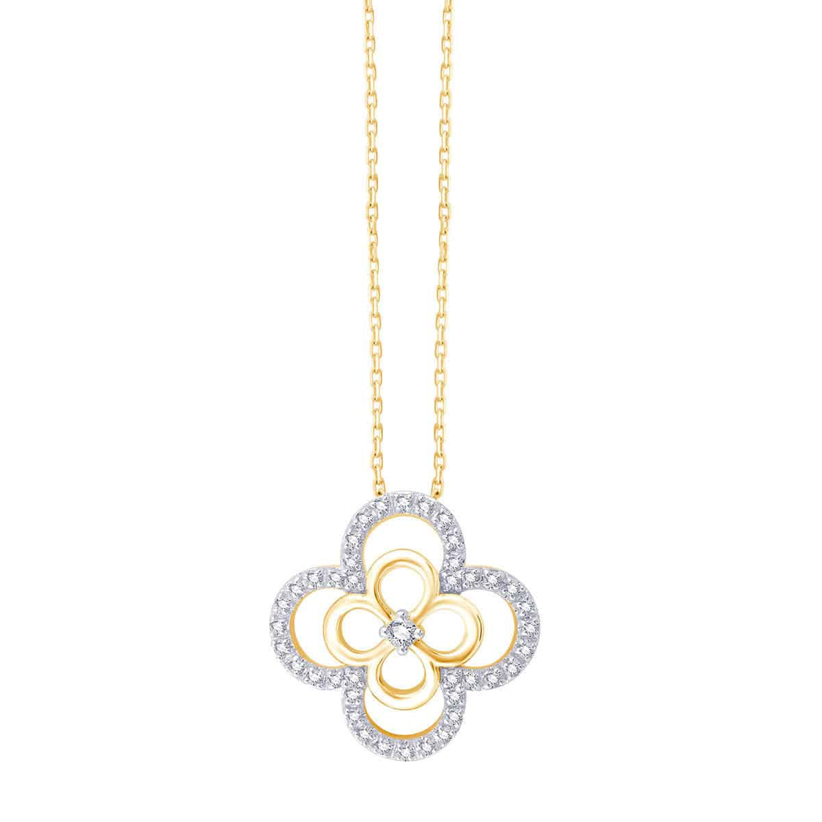 Collier 41 Diamants 0,09ct Or Jaune Rhodié