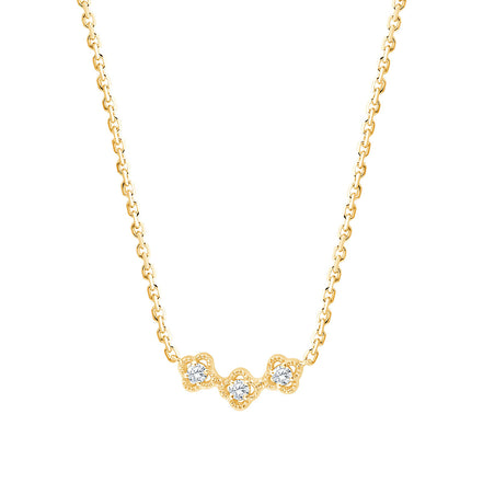 Collier Lily Rose Trio 3 Diamants 0,06ct Or Jaune