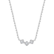 Collier Lily Rose Trio 3 Diamants 0,06ct Or Blanc