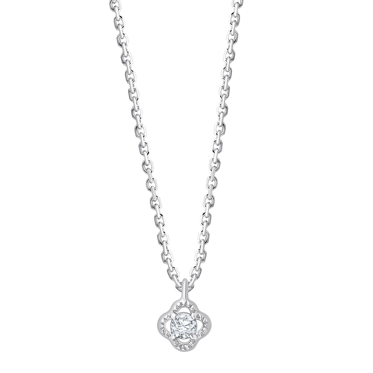 Collier Lily Rose 1 Diamant 0,02ct Or Blanc