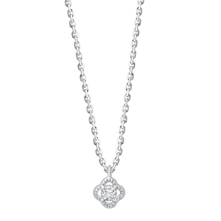 Collier Lily Rose 1 Diamant 0,02ct Or Blanc