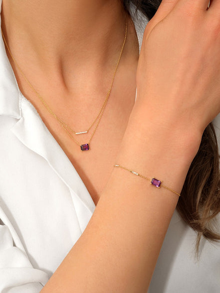 Lou Taille Émeraude Améthyste & Diamants 1,10ct IV