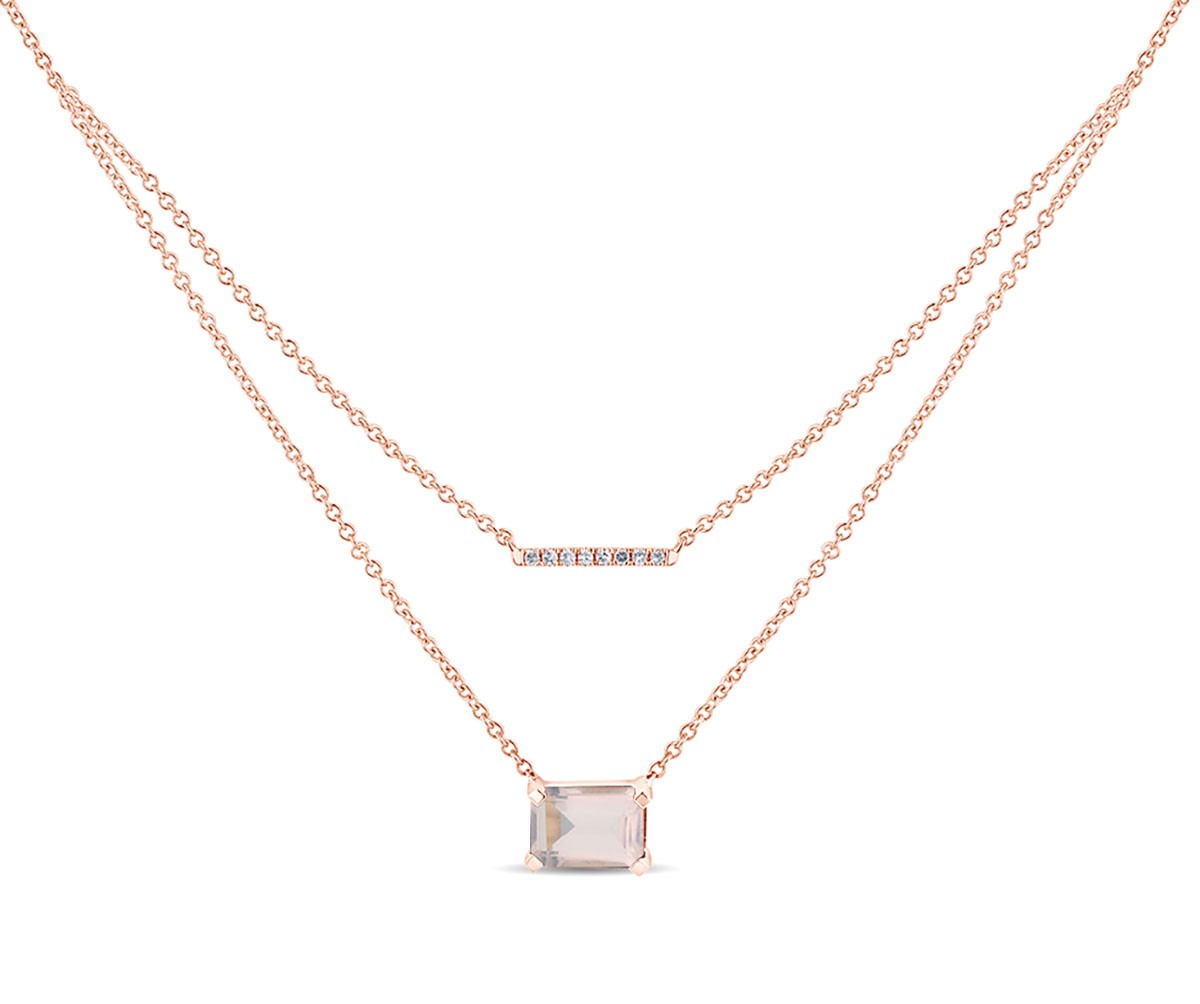 Lou Taille Émeraude Quartz Rose 1,10ct III