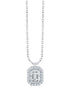 Caprice Entouré Taille Émeraude Serti Griffe Diamant 0,18ct II