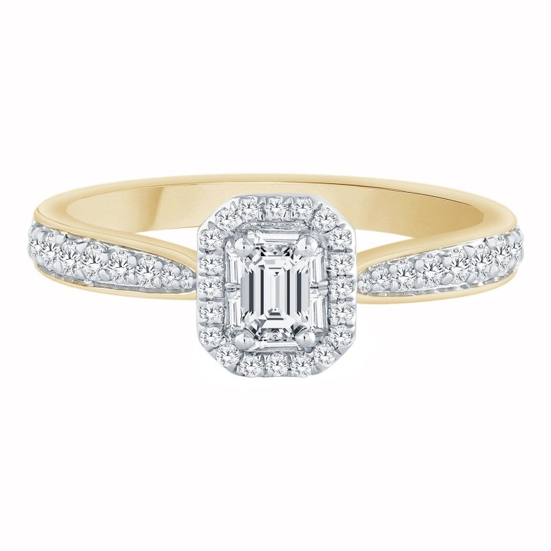 Caprice Solitaire Entouré Serti Clos Diamant 0,48ct