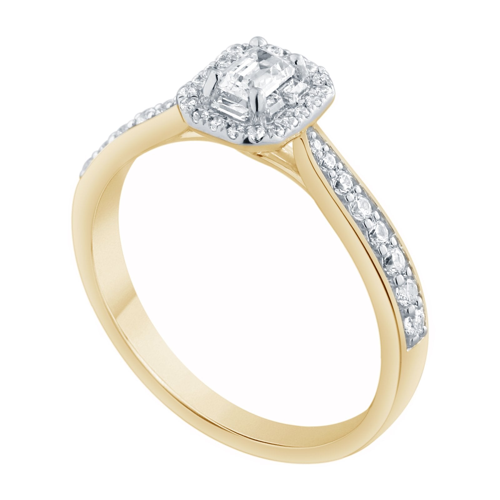 Caprice Solitaire Entouré Serti Clos Diamant 0,48ct