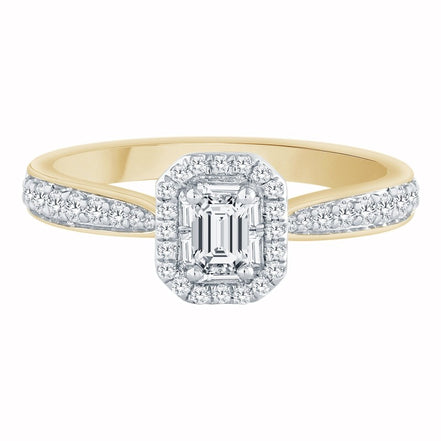 Caprice Solitaire Entouré Serti Clos Diamant 0,65ct