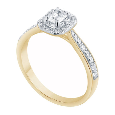 Caprice Solitaire Entouré Serti Clos Diamant 0,65ct