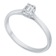 Caprice Taille Émeraude Serti Griffe Diamant 0,18ct I