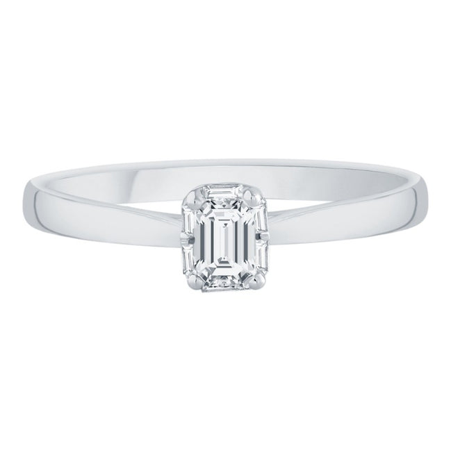 Caprice Solitaire Entouré Serti Clos Diamant 0,23ct