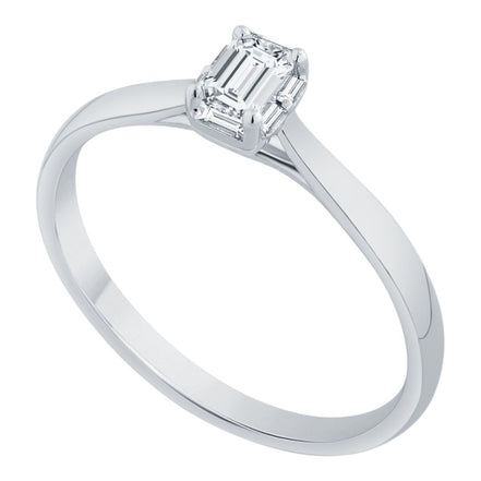 Caprice Solitaire Entouré Serti Clos Diamant 0,23ct
