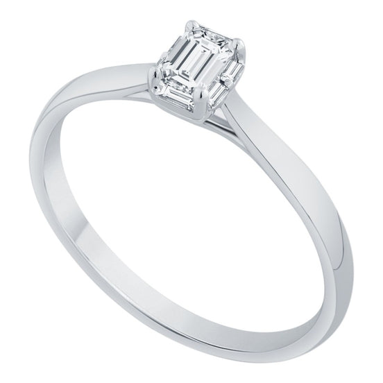 Caprice Solitaire Entouré Serti Clos Diamant 0,23ct