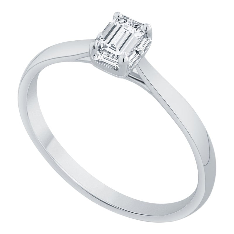 Caprice Solitaire Entouré Serti Clos Diamant 0,358ct