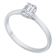 Caprice Solitaire Entouré Serti Clos Baguette Diamant 0,55ct
