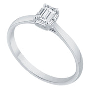 Caprice Solitaire Entouré Serti Clos Baguette Diamant 0,55ct