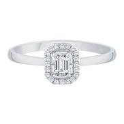 Caprice Solitaire Entouré Serti Clos Baguette Diamant 0,306ct